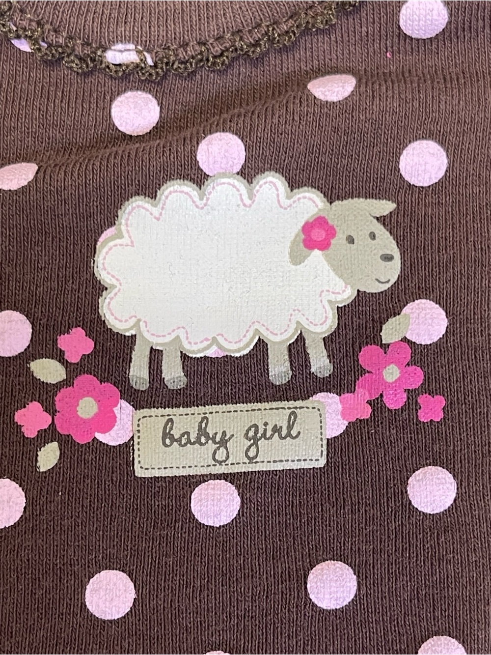 Carter's Newborn Brown Polka Dot Onesie & Footed Animal Print Sleeper 2 pieces - Picture 4 of 6